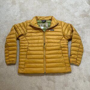 New Patagonia Men's XXL Down Sweater FullZip Jacket Pufferfish Gold 84675 RARE
